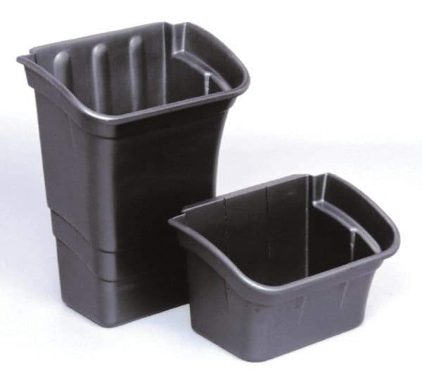 Rubbermaid - 4 Gal Black Rectangle Recycling Container - Polyethylene, 10-1/2" High x 12-1/8" Long x 17" Wide - Industrial Tool & Supply