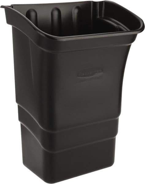 Rubbermaid - 8 Gal Black Rectangle Trash Can - Polyethylene, 22" High x 12" Long x 17" Wide - Industrial Tool & Supply