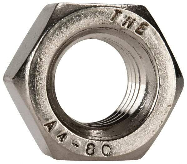 Value Collection - M12x1.75 Metric Coarse Stainless Steel Right Hand Hex Nut - 19mm Across Flats, 10mm High, Uncoated - Industrial Tool & Supply