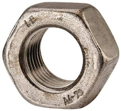 Value Collection - M27x3.00 Metric Coarse Stainless Steel Right Hand Hex Nut - 41mm Across Flats, 22mm High, Uncoated - Industrial Tool & Supply