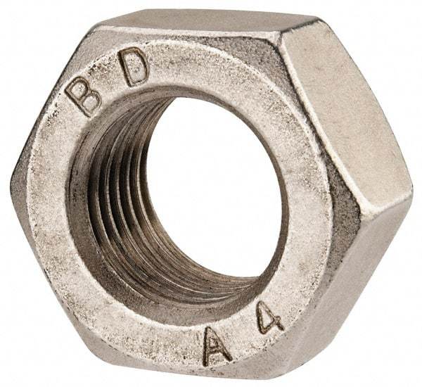 Value Collection - M33x3.50 Metric Coarse Stainless Steel Right Hand Hex Nut - 50mm Across Flats, 26mm High, Uncoated - Industrial Tool & Supply