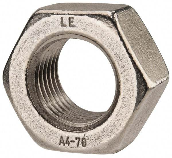 Value Collection - M39x4.00 Metric Coarse Stainless Steel Right Hand Hex Nut - 60mm Across Flats, 31mm High, Uncoated - Industrial Tool & Supply