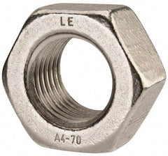 Value Collection - M42x4.50 Metric Coarse Stainless Steel Right Hand Hex Nut - 65mm Across Flats, 34mm High, Uncoated - Industrial Tool & Supply