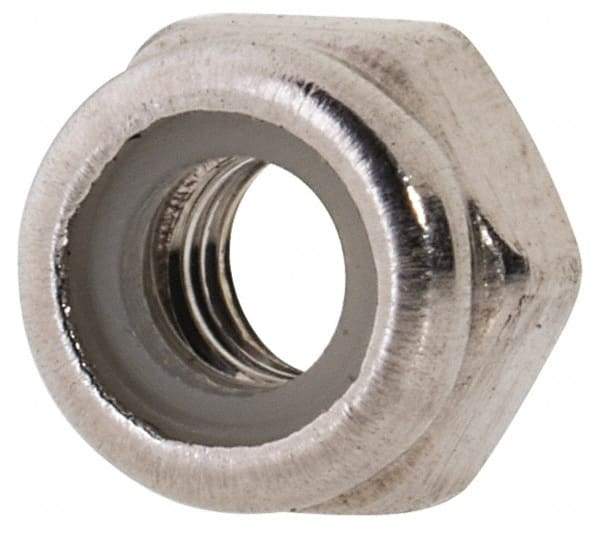 Value Collection - M3x0.50 Metric Coarse 316 & Austenitic Grade A4 Hex Lock Nut with Nylon Insert - 4mm High, Uncoated - Industrial Tool & Supply
