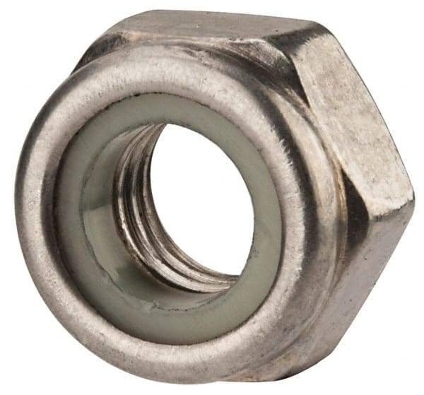 Value Collection - M10x1.50 Metric Coarse 316 & Austenitic Grade A4 Hex Lock Nut with Nylon Insert - 10mm High, Uncoated - Industrial Tool & Supply