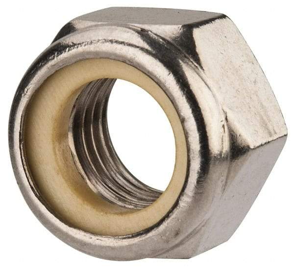 Value Collection - M16x2.00 Metric Coarse 316 & Austenitic Grade A4 Hex Lock Nut with Nylon Insert - 16mm High, Uncoated - Industrial Tool & Supply