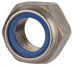 Value Collection - M22x2.50 Metric Coarse 316 & Austenitic Grade A4 Hex Lock Nut with Nylon Insert - 22mm High, Uncoated - Industrial Tool & Supply