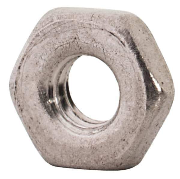 Value Collection - M2.5x0.45 Metric Coarse Stainless Steel Right Hand Hex Jam Nut - 5mm Across Flats, 1.6mm High, Uncoated - Industrial Tool & Supply