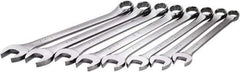 SK - 8 Piece, 1-1/16-1-1/2", 12 Point Combination Wrench Set - Inch Measurement Standard, Chrome Finish, Comes in Rack - Industrial Tool & Supply