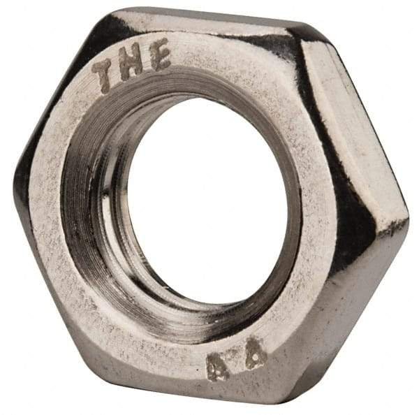 Value Collection - M12x1.75 Metric Coarse Stainless Steel Right Hand Hex Jam Nut - 19mm Across Flats, 6mm High, Uncoated - Industrial Tool & Supply