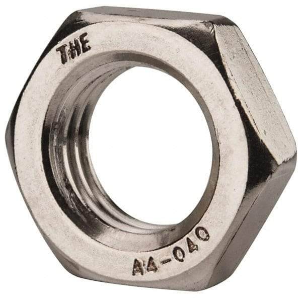 Value Collection - M20x2.50 Metric Coarse Stainless Steel Right Hand Hex Jam Nut - 30mm Across Flats, 10mm High, Uncoated - Industrial Tool & Supply