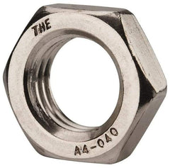 Value Collection - M20x2.50 Metric Coarse Stainless Steel Right Hand Hex Jam Nut - 30mm Across Flats, 10mm High, Uncoated - Industrial Tool & Supply