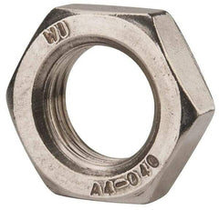 Value Collection - M22x2.50 Metric Coarse Stainless Steel Right Hand Hex Jam Nut - 32mm Across Flats, 11mm High, Uncoated - Industrial Tool & Supply
