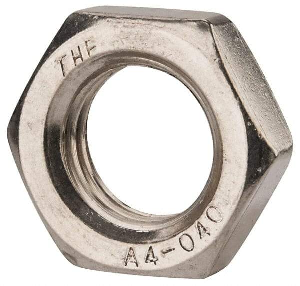 Value Collection - M24x3.00 Metric Coarse Stainless Steel Right Hand Hex Jam Nut - 36mm Across Flats, 12mm High, Uncoated - Industrial Tool & Supply