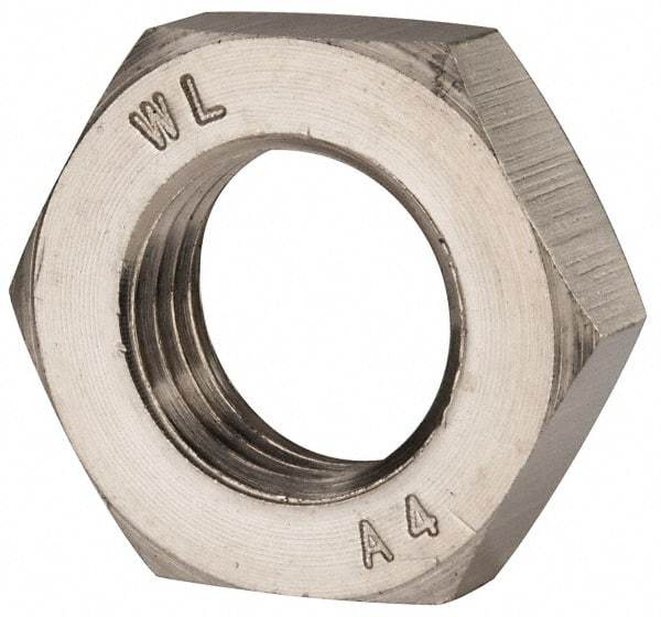 Value Collection - M27x3.00 Metric Coarse Stainless Steel Right Hand Hex Jam Nut - 41mm Across Flats, 13.5mm High, Uncoated - Industrial Tool & Supply