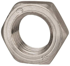 Value Collection - M36x4.00 Metric Coarse Stainless Steel Right Hand Hex Jam Nut - 55mm Across Flats, 18mm High, Uncoated - Industrial Tool & Supply