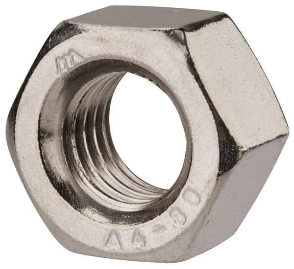 Value Collection - M12x1.75 Metric Coarse Stainless Steel Right Hand Heavy Hex Nut - 19mm Across Flats, 12mm High, Uncoated - Industrial Tool & Supply