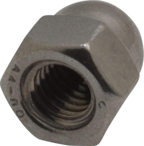 Value Collection - M6x1 Metric Coarse, 10mm Width Across Flats, Uncoated, Stainless Steel Acorn Nut - 12mm Overall Height, Austenitic A4, DIN 1587 - Industrial Tool & Supply