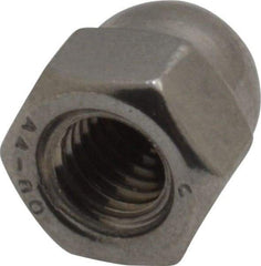Value Collection - M6x1 Metric Coarse, 10mm Width Across Flats, Uncoated, Stainless Steel Acorn Nut - 12mm Overall Height, Austenitic A4, DIN 1587 - Industrial Tool & Supply