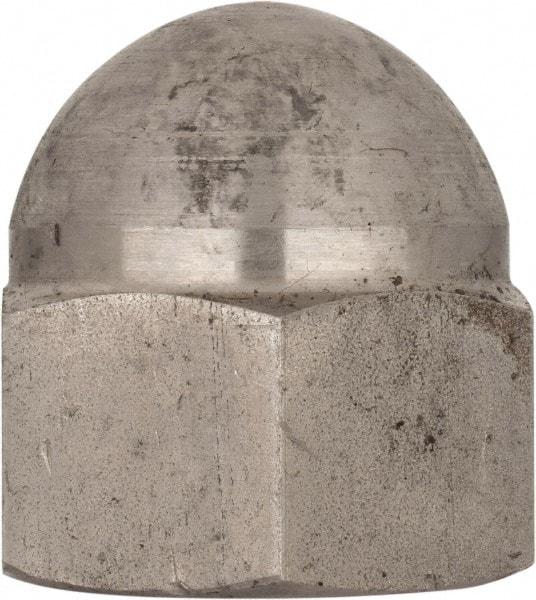 Value Collection - M30x3.5 Metric Coarse, 46mm Width Across Flats, Uncoated, Stainless Steel Acorn Nut - 54mm Overall Height, Austenitic A4, DIN 1587 - Industrial Tool & Supply