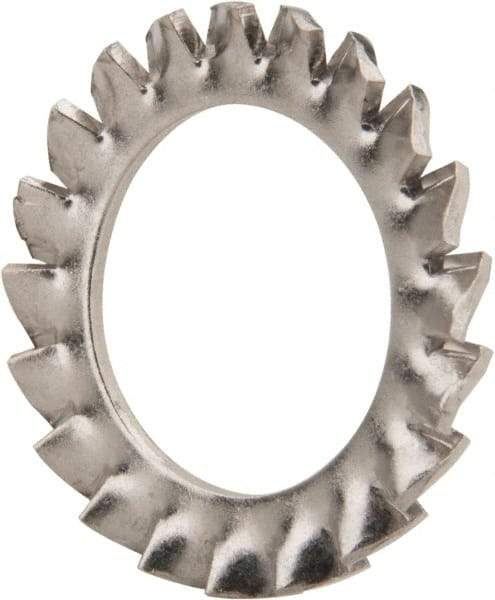 Value Collection - M22 Screw, 23mm ID, Stainless Steel External Tooth Lock Washer - 36mm OD, Uncoated, Grade 18-8 & Austenitic A2 - Industrial Tool & Supply
