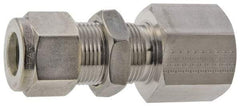 Parker - 1/2" OD, Stainless Steel Bulkhead Female Connector - -425 to 1,200°F, 1-1/16" Hex, Comp x FNPT Ends - Industrial Tool & Supply