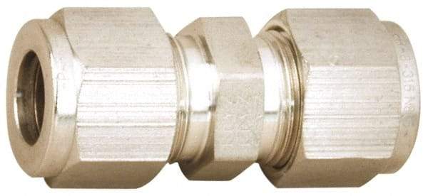 Parker - 5/8" OD, Stainless Steel Union - -425 to 1,200°F, 15/16" Hex, Comp x Comp Ends - Industrial Tool & Supply