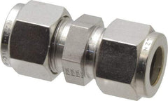 Parker - 1/2" OD, Stainless Steel Union - 13/16" Hex, Comp x Comp Ends - Industrial Tool & Supply