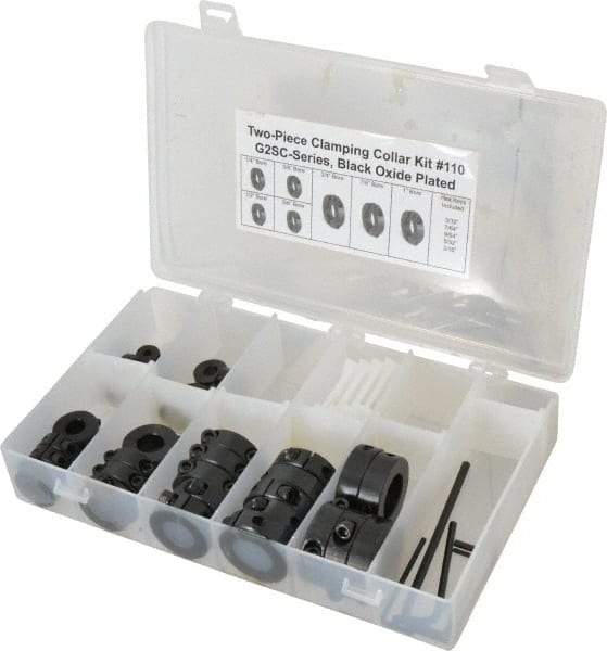 Climax Metal Products - Shaft & Collar Clamp Kits Type: Two Piece Split Collar Kit Material: Mild Steel-Black Oxide Plated - Industrial Tool & Supply