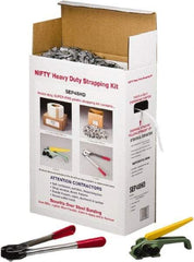 Nifty Products - Strapping Kits Type: Heavy-Duty Polypropylene Strapping Kit Contents: Coil; Tensioner; Crimper; Metal Seals - Industrial Tool & Supply