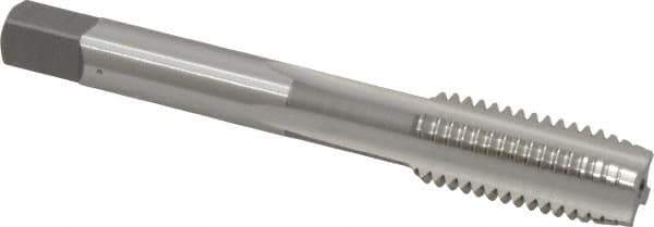 OSG - M12x1.75 Metric Coarse 6H 4 Flute Bright Finish High Speed Steel Straight Flute Standard Hand Tap - Plug, Right Hand Thread, 3-3/8" OAL, 1-21/32" Thread Length, D6 Limit, Oversize - Exact Industrial Supply