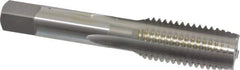 OSG - M18x2.50 Metric Coarse 4 Flute Bright Finish High Speed Steel Straight Flute Standard Hand Tap - Plug, Right Hand Thread, 4-1/32" OAL, 1-13/16" Thread Length, D7 Limit, Oversize - Exact Industrial Supply