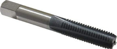 OSG - M10x1.50 Metric Coarse 6H 4 Flute elektraLUBE Finish High Speed Steel Straight Flute Standard Hand Tap - Bottoming, Right Hand Thread, 2-15/16" OAL, 1-1/4" Thread Length, D6 Limit - Exact Industrial Supply
