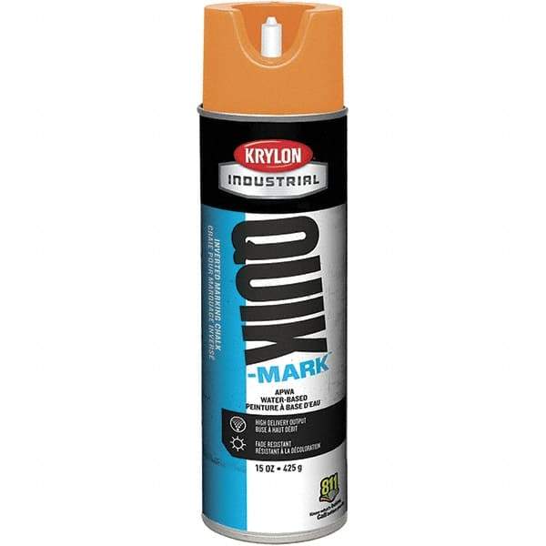 Krylon - 20 fl oz Orange Marking Paint - 664' Coverage at 1" Wide, Water-Based Formula - Industrial Tool & Supply