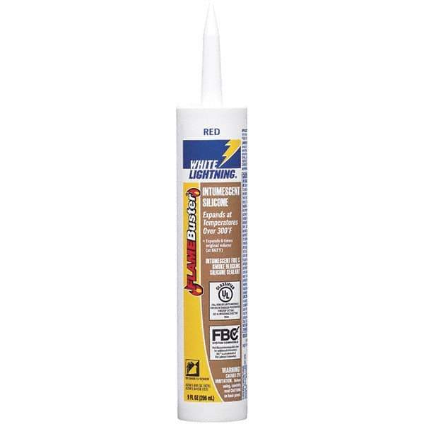 White Lightning - 10 oz Cartridge Red RTV Silicone Caulk - -14 to 230°F Operating Temp - Industrial Tool & Supply