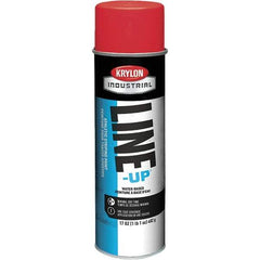 Krylon - 20 fl oz Red Striping Paint - 602' Coverage at 2" Wide, Water-Based Formula - Industrial Tool & Supply