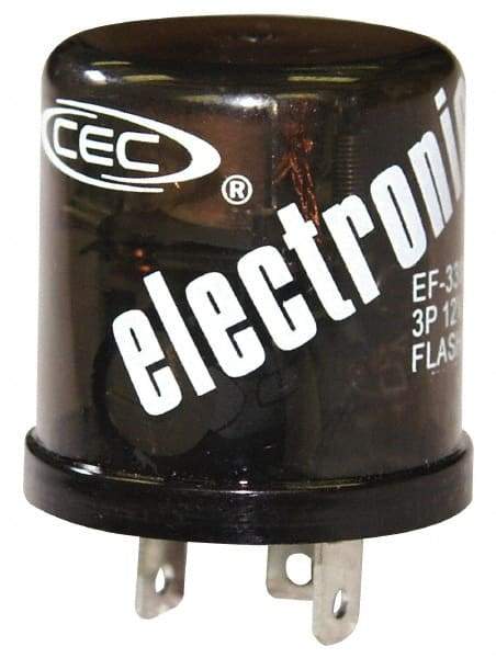 Value Collection - 3 Terminals, 1 to 12 Lamps, Electronic Flasher - 60 to 120 Flashes per Min, 25 Amps, 11 to 15 Volts - Industrial Tool & Supply