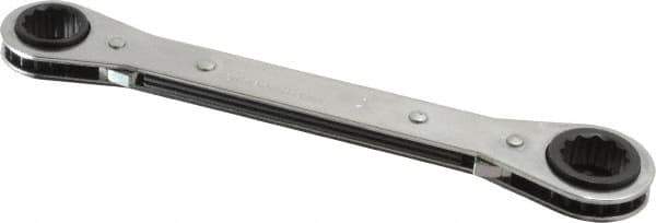 Proto - 5/8" x 11/16" 12 Point Reversible Ratcheting Box Wrench - Double End, 1-5/8" Head Diam x 1/2" Head Thickness, 8-1/8" OAL, Steel, Chrome Finish - Industrial Tool & Supply