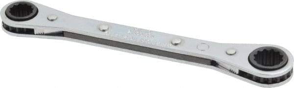 Proto - 3/8" x 7/16" 12 Point Reversible Ratcheting Box Wrench - Double End, 1-5/8" Head Diam x 1/2" Head Thickness, 5-1/2" OAL, Steel, Chrome Finish - Industrial Tool & Supply