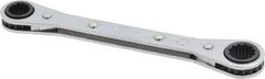 Proto - 3/8" x 7/16" 12 Point Reversible Ratcheting Box Wrench - Double End, 1-5/8" Head Diam x 1/2" Head Thickness, 5-1/2" OAL, Steel, Chrome Finish - Industrial Tool & Supply