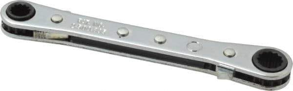 Proto - 1/4" x 5/16" 12 Point Reversible Ratcheting Box Wrench - Double End, 1-5/8" Head Diam x 1/2" Head Thickness, 4-3/8" OAL, Steel, Chrome Finish - Industrial Tool & Supply