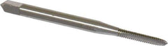 OSG - #3-48 UNC 3B 3 Flute Bright Finish High Speed Steel Straight Flute Standard Hand Tap - Plug, Right Hand Thread, 1-13/16" OAL, 1/2" Thread Length, H1 Limit, Oversize - Exact Industrial Supply