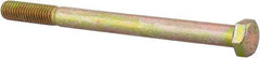 Made in USA - 1/2-13 UNC, 6-1/2" Length Under Head Hex Head Cap Screw - Partially Threaded, Grade 8 Alloy Steel, Zinc Yellow Dichromate Finish, 3/4" Hex - Industrial Tool & Supply