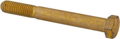 Made in North America - 1/2-13 UNC, 4-1/4" Length Under Head Hex Head Cap Screw - Partially Threaded, Grade 8 Alloy Steel, Zinc Yellow Dichromate Finish, 3/4" Hex - Industrial Tool & Supply