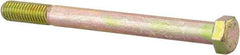 Made in North America - 1/2-13 UNC, 5-3/4" Length Under Head Hex Head Cap Screw - Partially Threaded, Grade 8 Alloy Steel, Zinc Yellow Dichromate Finish, 3/4" Hex - Industrial Tool & Supply