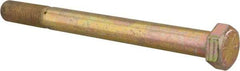 Made in North America - 1/2-20 UNF, 5-1/2" Length Under Head Hex Head Cap Screw - Partially Threaded, Grade 8 Alloy Steel, Zinc Yellow Dichromate Finish, 3/4" Hex - Industrial Tool & Supply