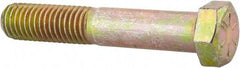 Value Collection - 9/16-12 UNC, 3-1/4" Length Under Head Hex Head Cap Screw - Partially Threaded, Grade 8 Alloy Steel, Zinc Yellow Dichromate Finish, 13/16" Hex - Industrial Tool & Supply