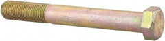 Made in USA - 9/16-18 UNF, 4-1/2" Length Under Head Hex Head Cap Screw - Partially Threaded, Grade 8 Alloy Steel, Zinc Yellow Dichromate Finish, 13/16" Hex - Industrial Tool & Supply