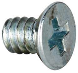 Value Collection - #4-40 UNC, 3/16" OAL Phillips Drive Machine Screw - Flat Undercut Head, Grade J82 Steel, Zinc-Plated Finish, Without Washer - Industrial Tool & Supply