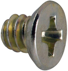 Value Collection - #6-32 UNC, 3/16" OAL Phillips Drive Machine Screw - Flat Undercut Head, Grade J82 Steel, Zinc-Plated Finish, Without Washer - Industrial Tool & Supply